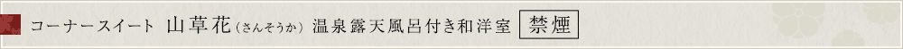 コーナースイート 山草花(さんそうか) 露天風呂付和洋室 禁煙