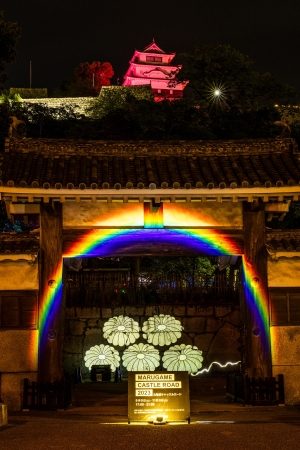 【10/4~舉辦】在丸龜城 Castle Road Reborn度過夢幻的夜晚♪ 從紅梅亭出發前往25分鐘的夜間觀光 ※10/4有空房